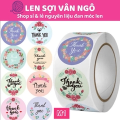 Cuộn 500c Sticker THANK YOU trang trí đóng hàng (26125)