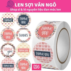 Cuộn 500c Sticker THANK YOU trang trí đóng hàng (26125)