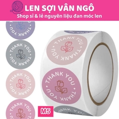 Cuộn 500c Sticker THANK YOU trang trí đóng hàng (26125)