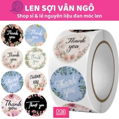 Cuộn 500c Sticker THANK YOU trang trí đóng hàng (26125)