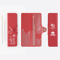 Set 2 kim khâu dài Tulip Amigurumi kèm ví đựng (26226)