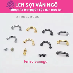 PK túi: 1 cặp khoen U lớn màu đen (26157)