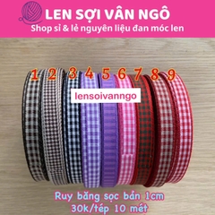 Combo 10 mét dây ruy băng sọc bản 1cm (26119)