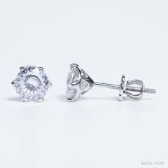 Bông tai 6 chấu Chốt ren see073 ổ 6.3mm