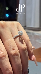 HPJ KIÊU SA - NHẪN HALO FULL MOISSANITE viên chủ 6 li rạng rỡ, quý phái - SRE204