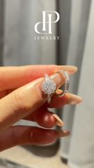 HPJ KIÊU SA - NHẪN HALO FULL MOISSANITE viên chủ 6 li rạng rỡ, quý phái - SRE204