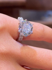 HPJ KIÊU HÃNH  - FULL MOISSANITE VIÊN CHỦ 12 LI SANG TRỌNG, QUÝ PHÁI, THƯỢNG LƯU. SRE 098