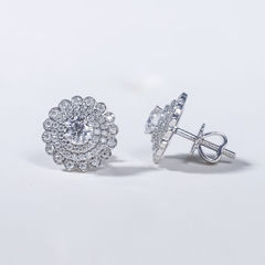 Bông tai 3 vòng Halo Chốt ren see078v1 ổ 4,5mm