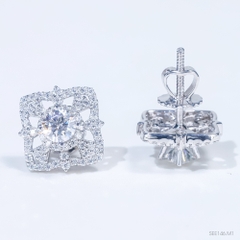 Bông tai Hình thoi Chốt ren see146 ổ 5,0mm