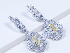 Bông tai thả Chốt bật see150 ổ chữ nhật 5x7mm