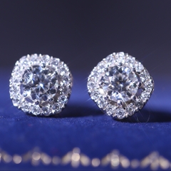 Bông tai FULL MOISSANITE viên chủ 5li sang trọng lấp lánh - SEE197