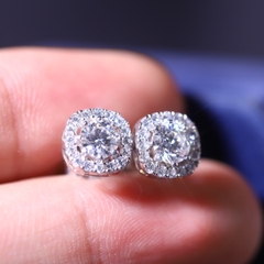 Bông tai FULL MOISSANITE viên chủ 5li sang trọng lấp lánh - SEE197