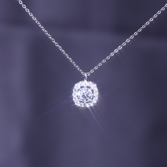 Dây Chuyền HALO Vuông FULL MOISSANITE Viên Chủ 6.Li - SNE197