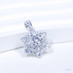 Mặt Dây Bông Tuyết Bạc Xi Kim FULL MOISSANITE Viên Chủ 6.3li - SPE149
