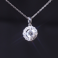 Mặt Dây HALO Tròn FULL MOISSANITE Viên Chủ 6Li - SPE211