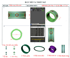 Nhẫn nam xoay lòng trong srm121 . dk 17.4 mm