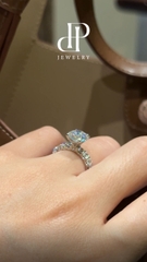 NHẪN FULL MOISSANITE VIÊN CHỦ 9 Ly  – TUYỆT TÁC DÀNH CHO NHỮNG QUÝ CÔ YÊU SỰ TỎA SÁNG - SRE201
