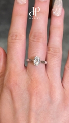 HPJ Ánh Ngọc – Viên chủ OVAL 6*8 thiết kế tối giản FULL MOISSANITE - SRE316