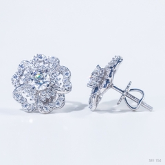 Bông tai Hoa 5 cánh Chốt ren see154 ổ 5,0mm