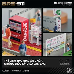 Mô hình Diorama Tỉ lệ 1:64 Bãi đỗ xe ngoài trời phong cách Japanese GRE911DIO-35 ( Có phụ kiện đi kèm )