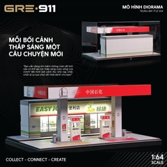 Mô hình trưng bày diorama trạm xăng Sinopec GRE911DIO-30
