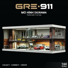Mô hình Trưng Bày Diorama Light Brown Car House | Modern Garage Diorama 1:64 GRE911DIO-75
