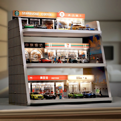 Diorama 1:64 Bãi Đỗ Xe 3D Có Đèn LED - Trưng Bày Chuyên Nghiệp | GRE•911