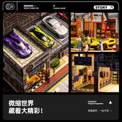 Diorama 1:64 Automobile Double-Level Parking Workshop (LED)