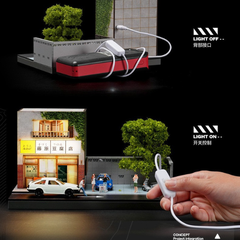 Diorama 1:64 Nhà Hàng Fuji 2 Tầng Có Đèn LED - Phong Cách Nhật Bản | GRE•911