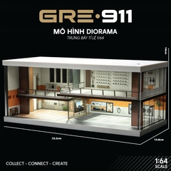 Mô hình Trưng Bày Diorama Light Brown Car House | Modern Garage Diorama 1:64 GRE911DIO-75