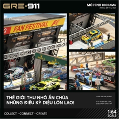 Mô Hình Trưng Bày Diorama 1:64 – Racing Pit Garage & Track Scene | GRE911LED-83P