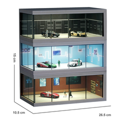 Diorama 1:64 Showroom Xe Có Đèn LED - Trưng Bày Sang Trọng | GRE•911