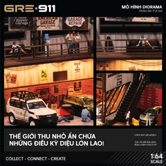 Mô hình garage sửa xe phong cách nhà kho Mỹ cổ điển