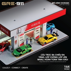 Mô hình trưng bày diorama trạm xăng Sinopec GRE911DIO-30