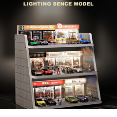 Diorama 1:64 Bãi Đỗ Xe 3D Có Đèn LED - Trưng Bày Chuyên Nghiệp | GRE•911