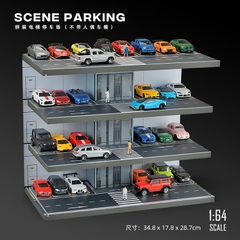 Diorama 1:64 Bãi Đỗ Xe Hầm Thang Máy - Garage Nhiều Tầng Có Đèn LED | GRE•911