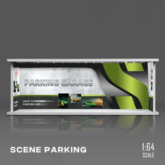 Diorama 1:64 Bãi Đỗ Xe 6 Slot Set 4 Có Đèn LED - Mica Chống Bụi | GRE•911
