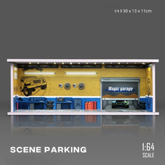 Diorama 1:64 Bãi Đỗ Xe 6 Slot Set 4 Có Đèn LED - Mica Chống Bụi | GRE•911