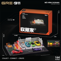 Mô hình Diorama Tỉ lệ 1:64 Bãi đỗ xe ngoài trời phong cách Japanese GRE911DIO-35 ( Có phụ kiện đi kèm )