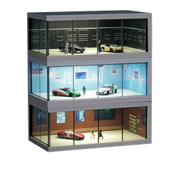 Diorama 1:64 Showroom Xe Có Đèn LED - Trưng Bày Sang Trọng | GRE•911