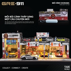Diorama 1:64 Automobile Double-Level Parking Workshop (LED)