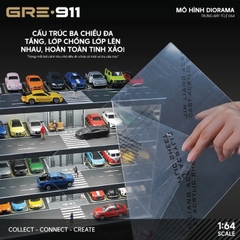 Mô hình Diorama 1:64 Bãi Đỗ Xe Hầm Thang Máy - Garage Nhiều Tầng Có Đèn LED GRE911LED-15B