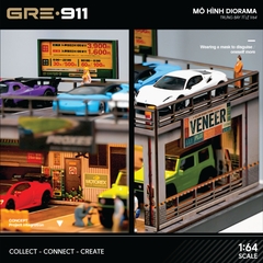 Mô hình Diorama Garage workshop 2 tầng tích hợp bãi đỗ xe GRE911LED-42