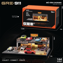 Mô hình Diorama Garage workshop 2 tầng tích hợp bãi đỗ xe GRE911LED-42