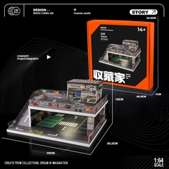 Diorama 1:64 Bãi Đỗ Xe Nhiều Tầng Kết Hợp Đường Dốc | GRE•911