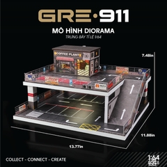 Mô hình Diorama 1:64 Bãi Đỗ Xe Nhiều Tầng Kết Hợp Đường Dốc GRE911LED-51