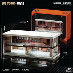 Mô Hình Trưng Bày Diorama 1:64 – Pink Zone Coffee & Car Gallery | GRE911LED-74