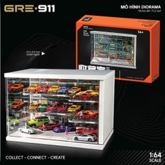 Mô Hình Trưng Bày Diorama Garage Công Nghiệp Retro 1:64 – SHOU CANG JIA | GRE911LED-76