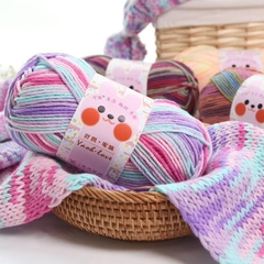 Len Yaoh Love Màu Loang Cuộn 100g-đan móc khăn mũ túi