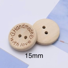 [Túi 5 cái] Cúc Gỗ Handmade With Love